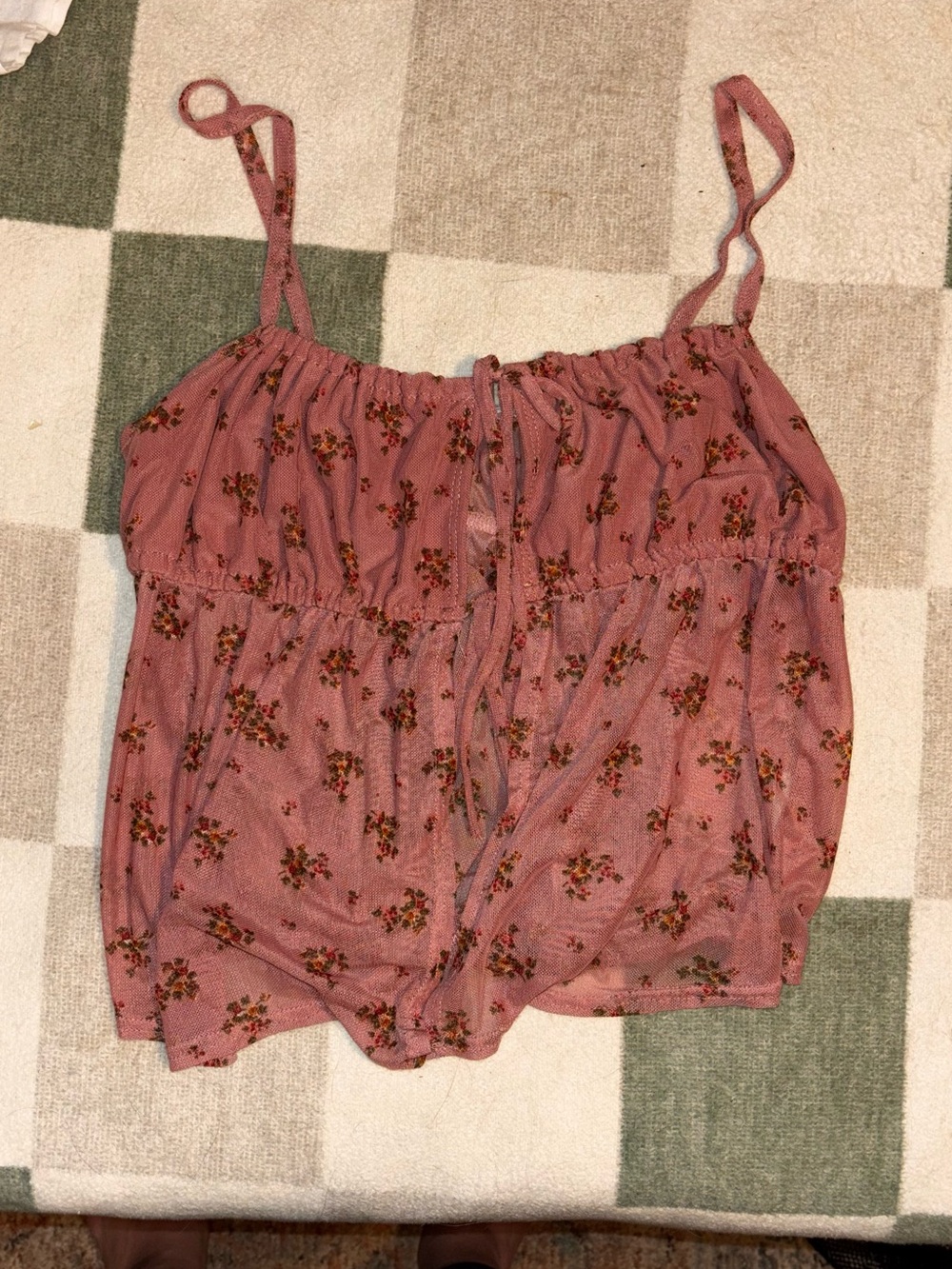 Women’s Dusty Rose Floral Spaghetti Strap Tank Top